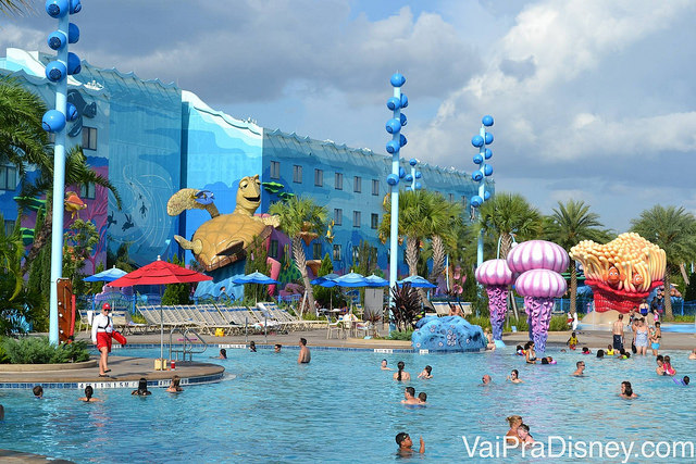A piscina da área do Procurando Nemo não é só a maior do Art of Animation, mas de todos os hotéis da Disney!
