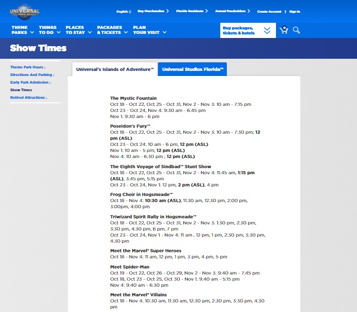 Horário dos parques da Universal, Sea World, Busch Gardens e Legoland Vai pra Disney?