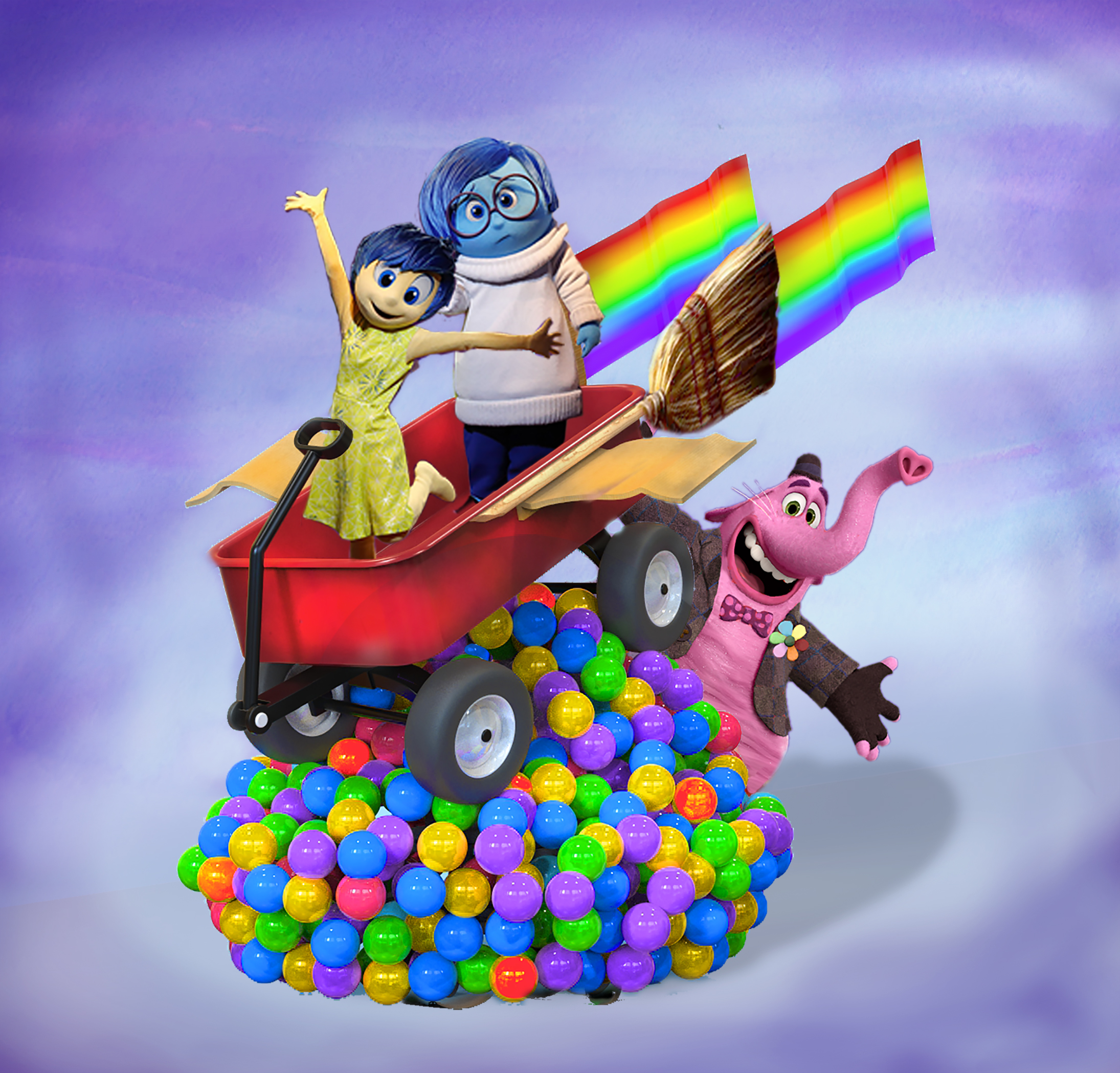 Personagens de Divertidamente fazem sua estreia da Pixar Play Parade.
