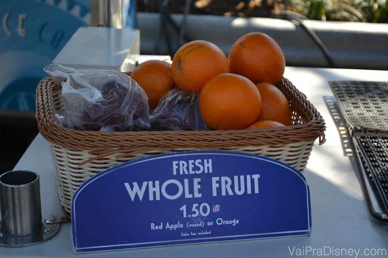 Frutas também entram no Dining Plan como Snacks. Uma das opções mais baratas, porém muito saudável. 