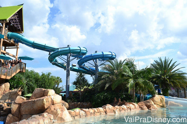 Dolphin Plunge no Aquatica. Toboágua com os golfinhos