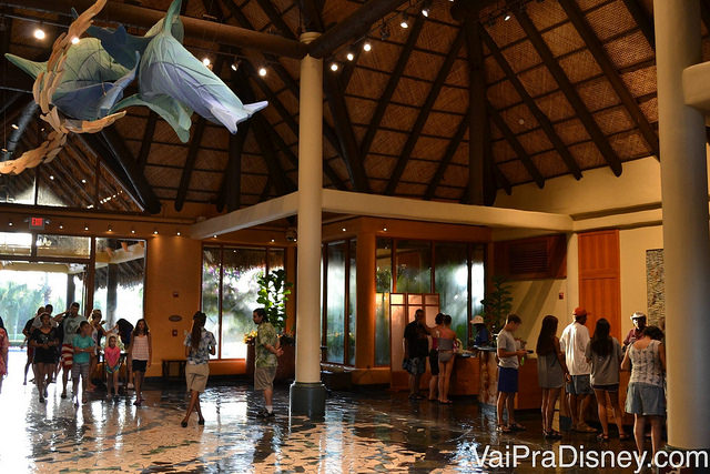 Lobby do Discovery Cove onde os visitantes fazem o check in no parque