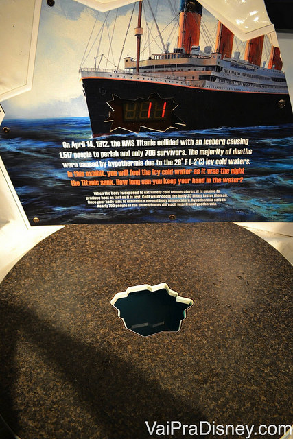 No WonderWorks, experimente a temperatura em que a água do mar estava no momento em que o Titanic afundou