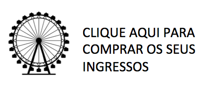 LINK_ORLANDO_EYE. Imagem do banner para compra de ingressos do ICON Park, mostrando uma roda gigante sobre um fundo branco e as palavras "clique aqui para comprar os seus ingressos"