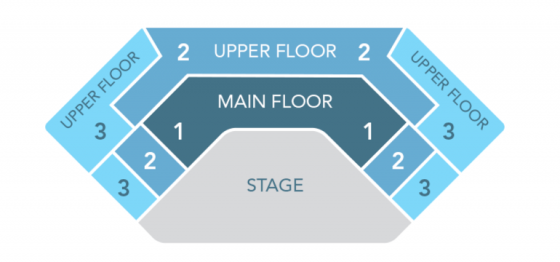 Mapa de assentos do show 