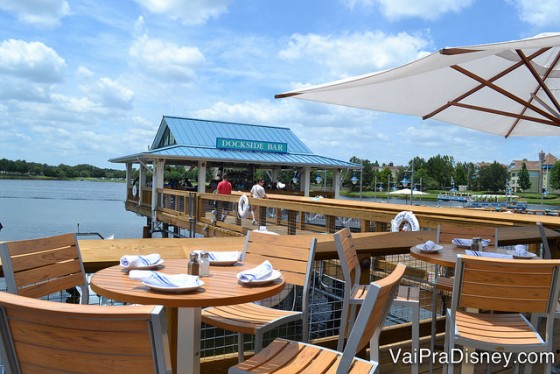 A vista da varanda do The Boathouse, ao lado do píer. 