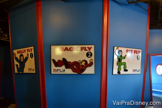 Foto de uma ilustração dos diferentes tipos de vôos que você pode experimentar no iFly.