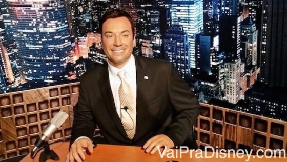 Foto da réplica de cera do apresentador de TV Jimmy Fallon no Museu de Cera Madame Tussauds de Orlando 