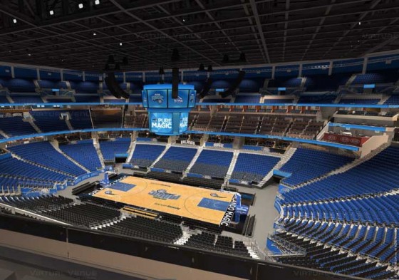 Amway Center - jogo de basquete em Orlando em família