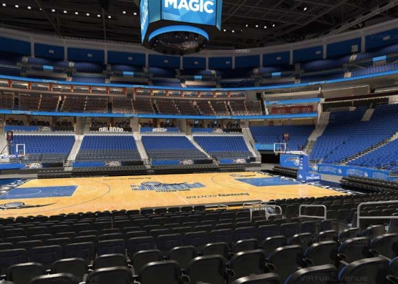 Visão do setor Terrace A do Amway Center - NBA Orlando Magic