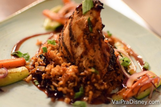 Foto do prato de frango com arroz - e muita pimenta 