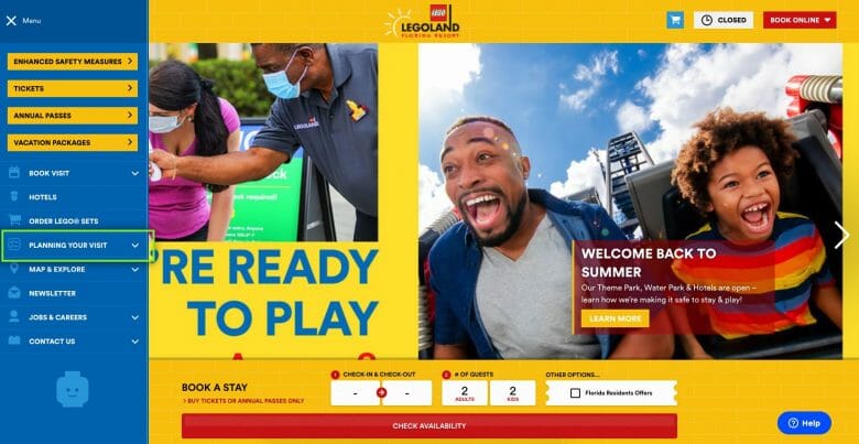 Como ver o horário de funcionamento da Legoland. Foto do site da Legoland 