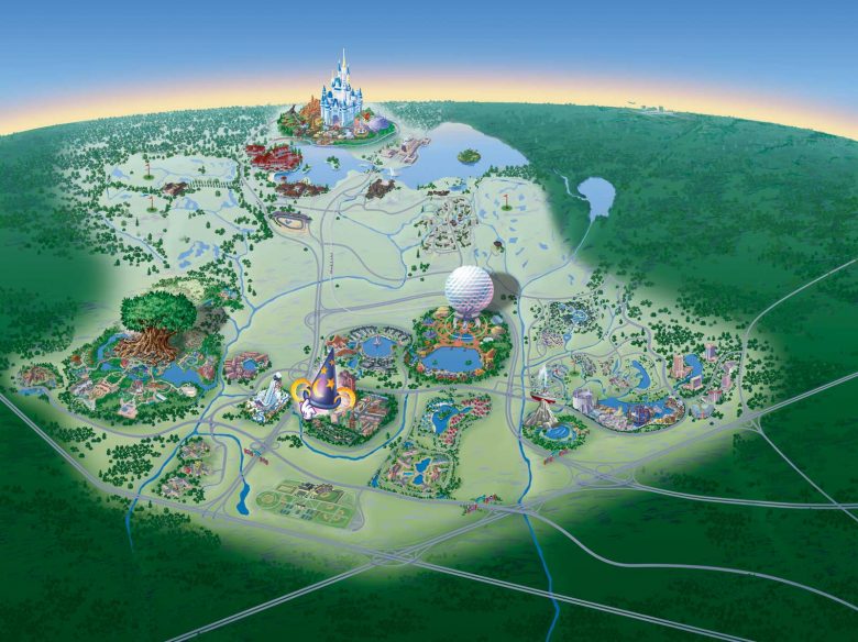Quem olha pensa que a Disney em Orlando é só parque e hotel, mas tem muito mais escondido nesse mapa