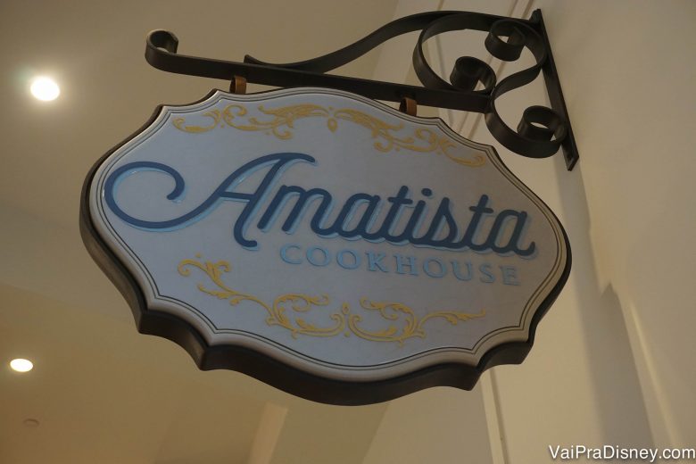 Placa do Amatista Cookhouse, outro dos restaurantes do Sapphire Falls