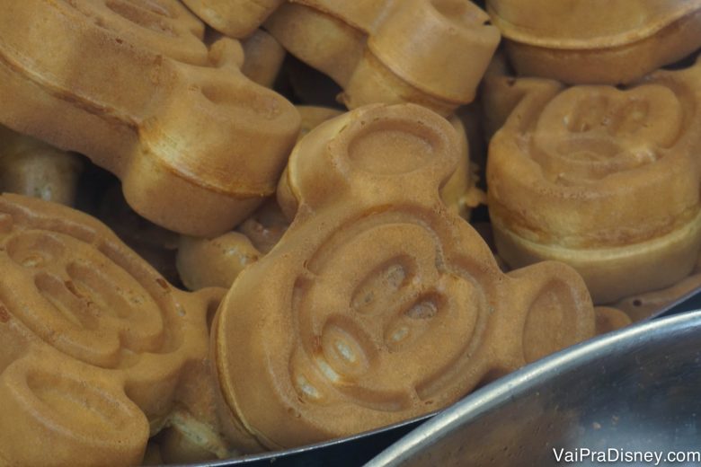 Foto dos waffles do Mickey servidos nos cafés da manhã da Disney 