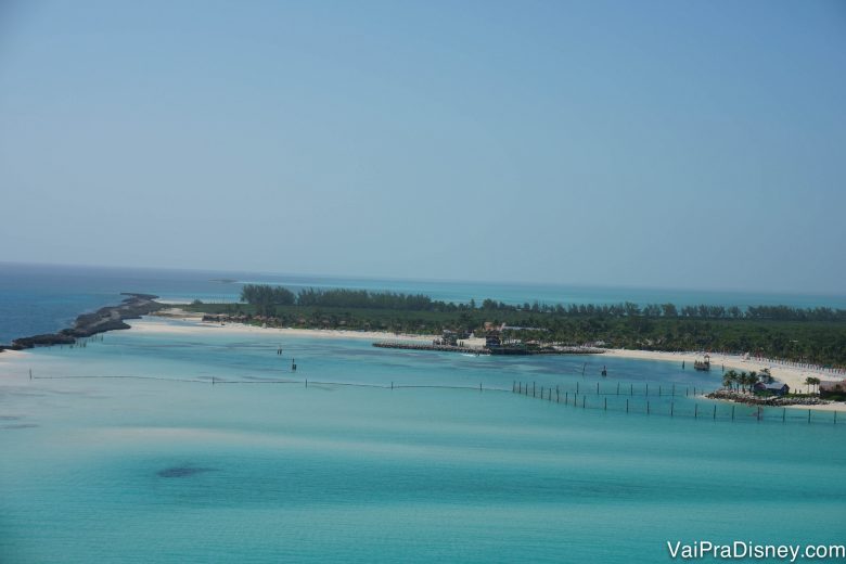 Foto da ilha da Disney, Castaway Cay, por onde o Disney Dream passa 