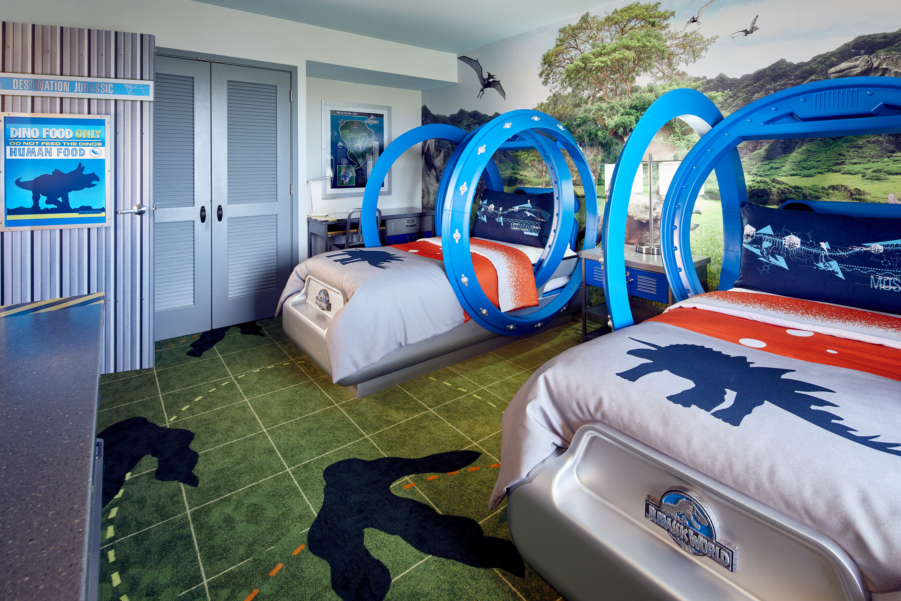 Quarto do Jurassic World, no Loews Royal Pacific da Universal 