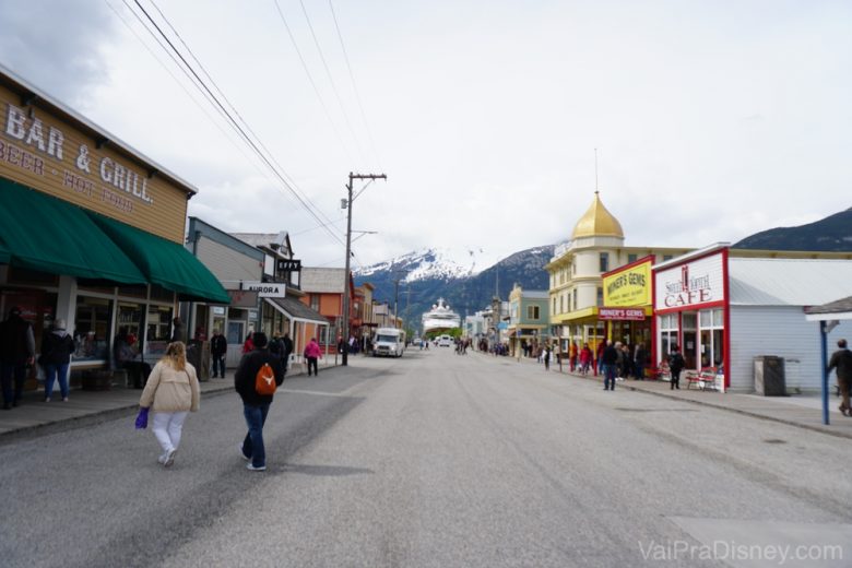 Foto da rua principal de Skagway