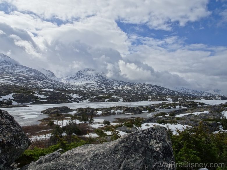 Foto da paisagem durante o passeio do Alaska 