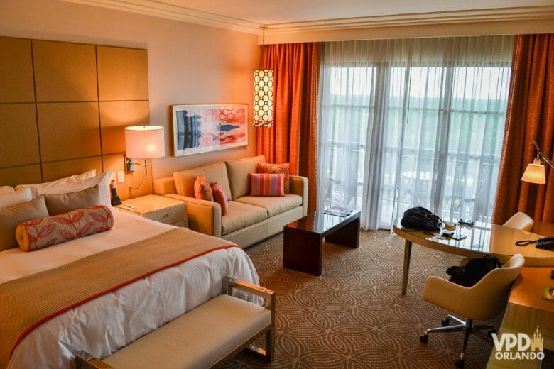 Imagem do quarto no Four Seasons Orlando, que é incrível, mas custa caro!