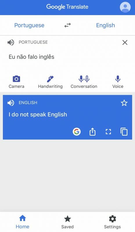 O Que é EU JÁ CHEGUEI em Inglês