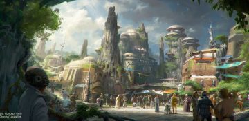 Todo mundo vai querer ver isso ao vivo. A foto mostra como serão as construções na nova área Galaxy's Edge