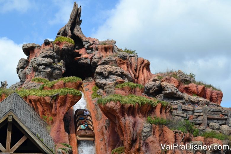 Splash Mountain! A minha eleita para eu repetir quantas vezes quiser quando estou sozinha no Magic Kingdom nos dias de sol!