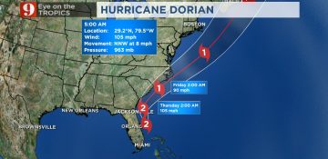 Relatório do Channel 9 do dia 4 de Setembro sobre as áreas afetadas pelo Furacão Dorian