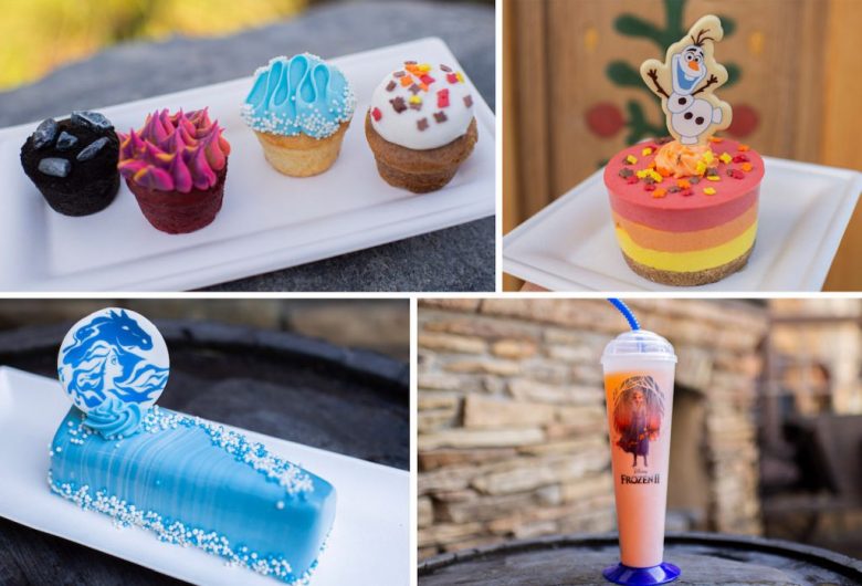 Foto dos doces e bebidas de Frozen que serão vendidos nos parques 