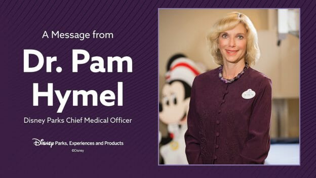 Foto da médica chefe da Disney, Dra. Pam Hymel, no anúncio feito pelo complexo sobre os procedimentos que serão adotados na reabertura. 