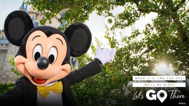A campanha de incentivo ao turismo nos Estados Unidos se chama Let's Go There, e sua imagem de divulgação tem o Mickey, de terno e gravata-borboleta amarela, acenando em frente ao castelo da Cinderela. 