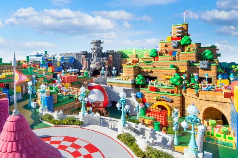 Transmissão ao vivo da Super Nintendo World, no Japão Conceito de como ficará a nova área Super Nintendo World, no Japão, na parte do Mario
