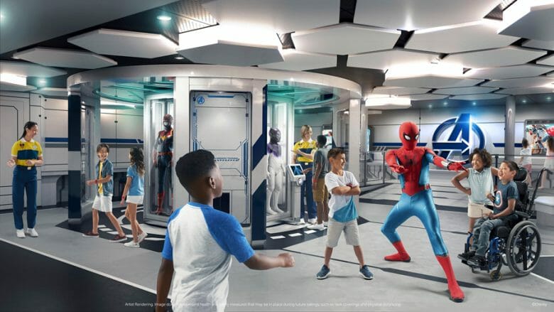 Homem-Aranha com as crianças na divulgação da Marvel Superhero Academy