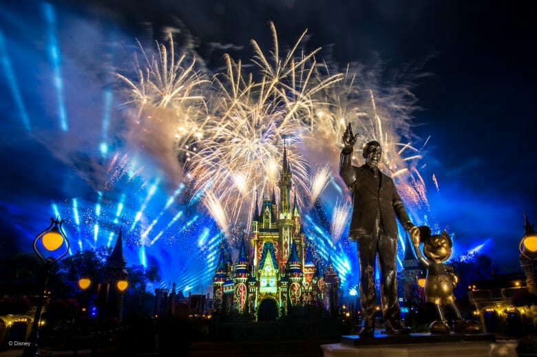 Foto do show de fogos Happily Ever After, que teve seu fim anunciado pela Disney.