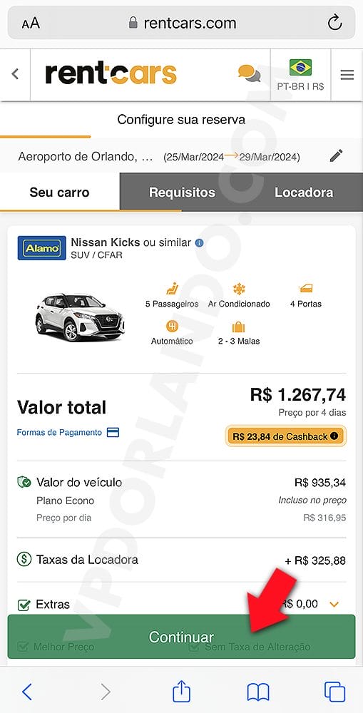 Cupom de desconto no aluguel de carro com a RentCars para 2024 e 2025