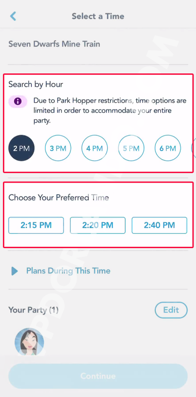 Tela do aplicativo mostrando a escolha do horário de agendamento.