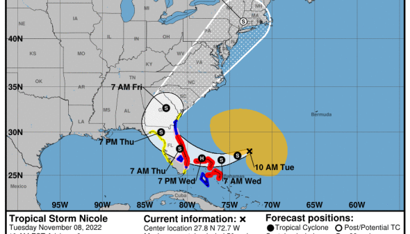 Tudo sobre a tempestade tropical Nicole na Flórida