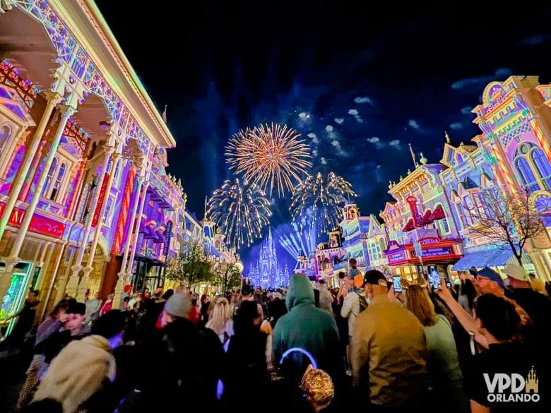 foto do show de fogos do magic kingdom.