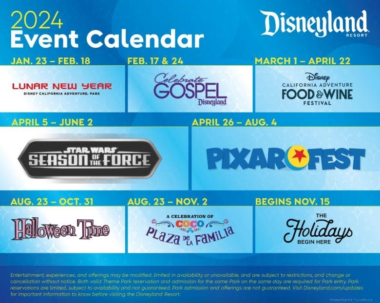 Disneyland Califórnia divulga calendário de eventos pra 2024 Vai pra