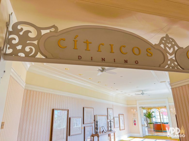 placa de entrada do cítricos dining.