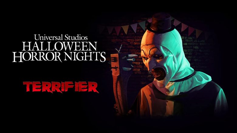 Arte de divulgação da casa Terrifier no Halloween Horror Nights
