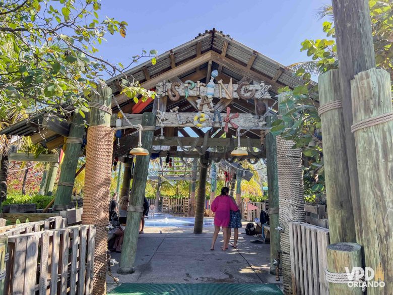Espaço de esguichos de água para crianças pequenas em Castaway Cay