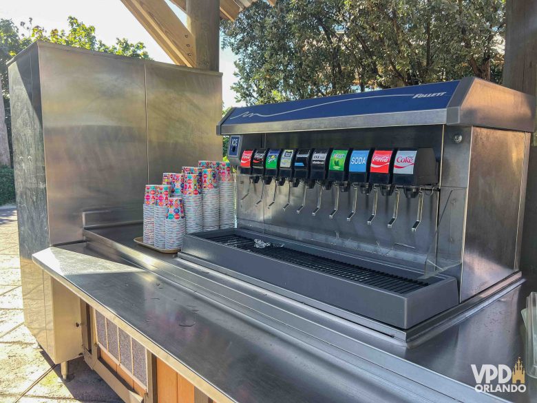 Ilha de bebidas disponível para os visitantes em Castaway Cay