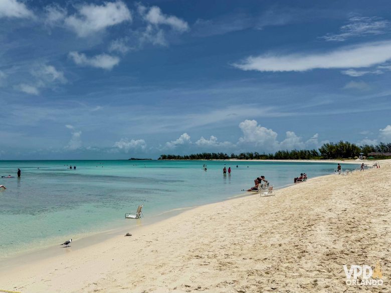 A praia de Serenity Bay em Castaway Cay