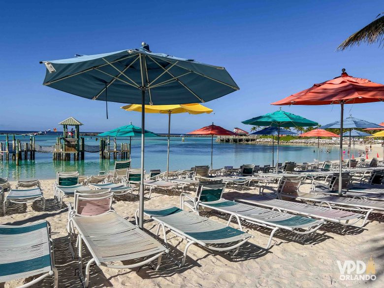 Praia familiar em Castaway Cay