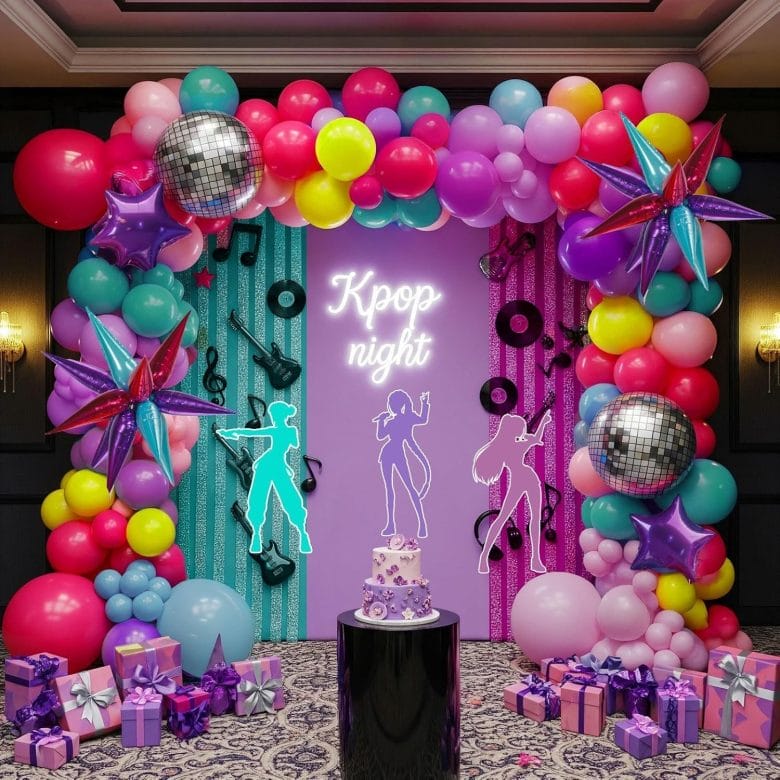 Decoração completa de festa inspirada nas Guerreiras do K-Pop