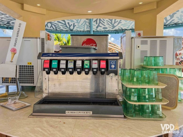 Ilha de bebida disponível para os visitantes em Lookout cay