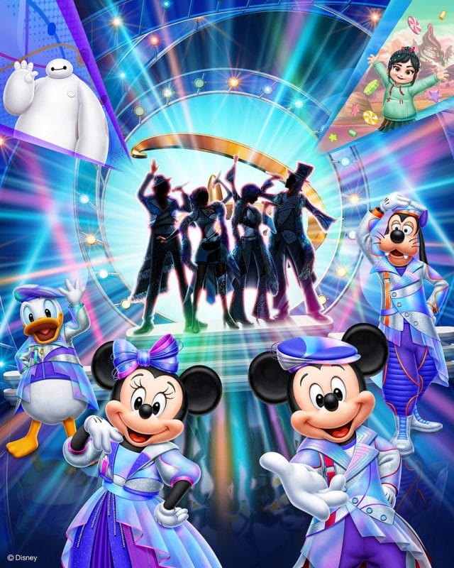Imagem de divulgação do novo show The D-Groovationz4 Live: Happy! Funky! Groovy! Tour do Tokyo Disneyland