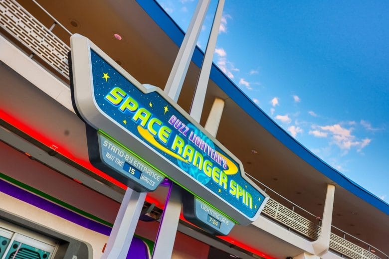 Imagem da nova fachada da Buzz Lightyear’s Space Ranger Spin