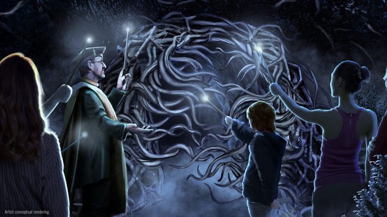 Imagem de arte conceitual da experiência de Harry Potter no Fan Fest Nights 2026